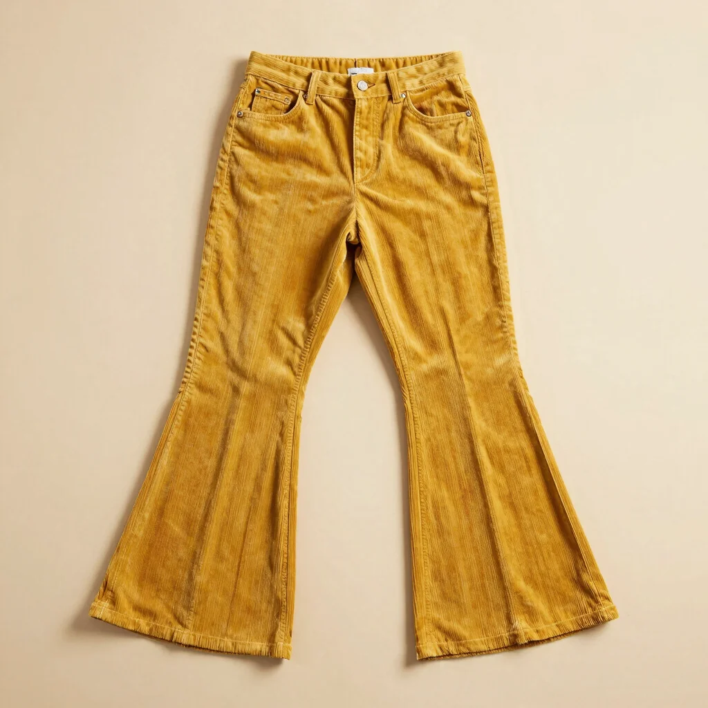 70s Mustard Corduroy Bell Bottoms